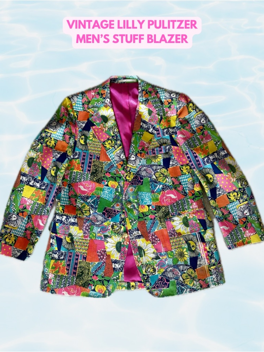 Vintage 1960s Lilly Pulitzer Men’s Stuff Floral Blazer 46R Disco